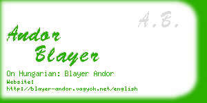andor blayer business card